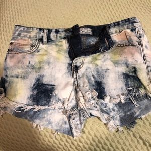 Free people tie dye Denim shorts